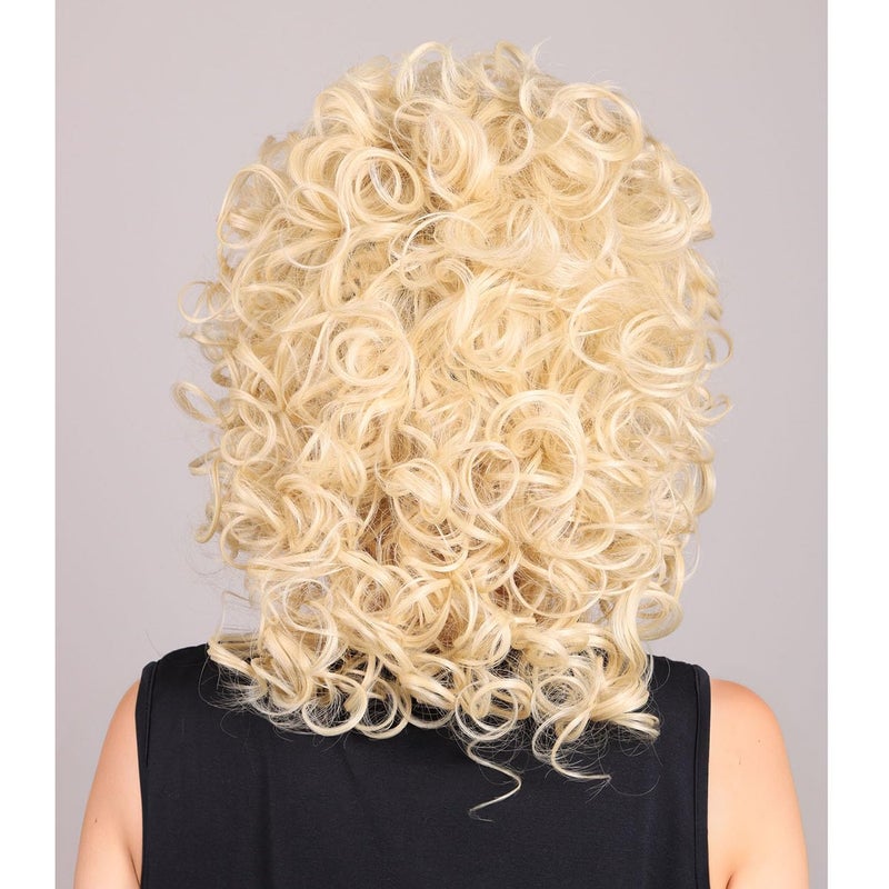 ColorGround Medium Long Curly Blonde 80S Rocker Wig for Women - Image 4